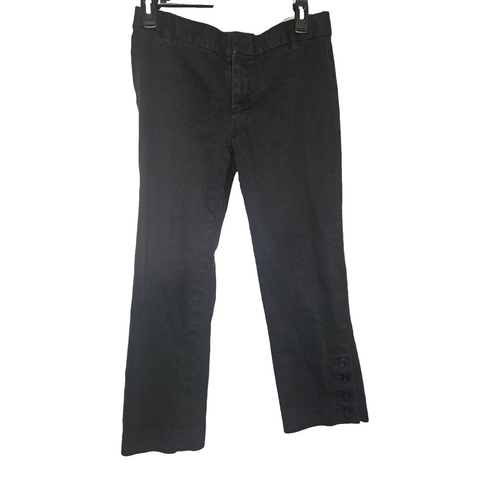 GAP Girlfriend Pants Size 6 Charcoal Ankle Crop Stretch Career Modern Classic